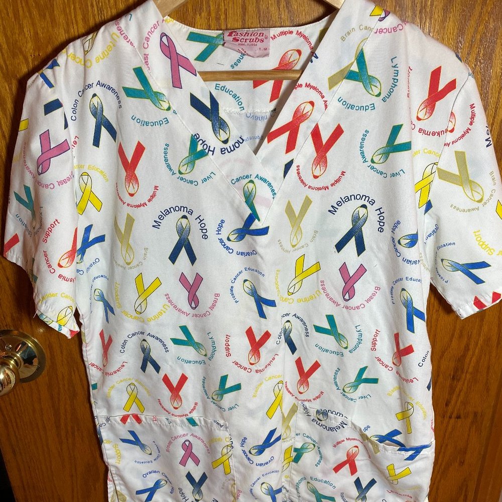 Cancer Awareness Scrub Top